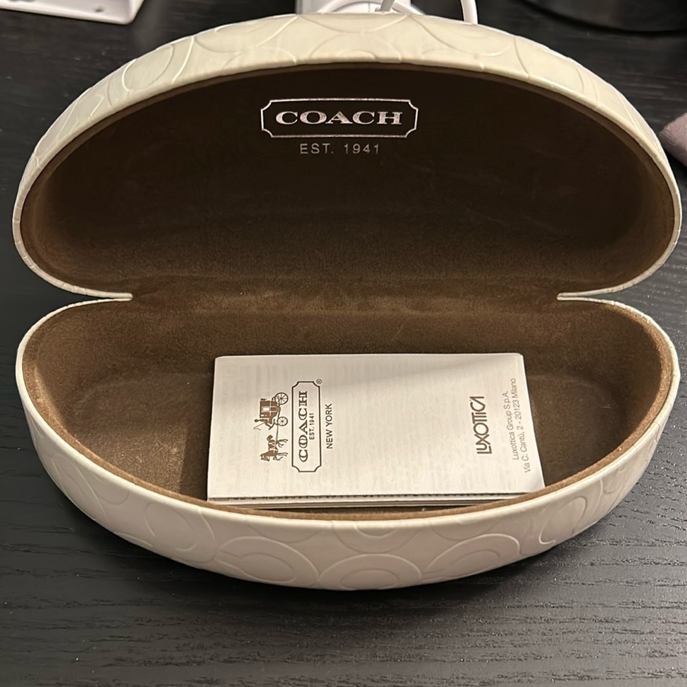 White Coach sunglass case